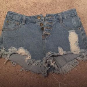 High waisted jean shorts!